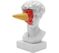 KARE Figurine décorative Design Ice Cream David - Blanc - Motif Homme avec Glace sur Le Visage - Peint à la Main - 17 x 9 x 13 cm (H x l x P)