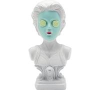 Kare Figurine décorative Design Masque de Cucumber - Multicolore - Accessoire de Maison - Femme avec Masque de Concombre - Peint à la Main - 20 x 9 x 11 cm (H x l x P)