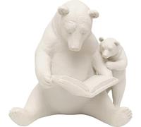 Kare Figurine décorative Design Reading Bears - Grège - Accessoire de Maison - Motif Ours - Fait à la Main - 18 x 20 x 16 cm (H x l x P)