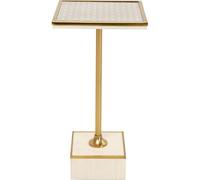 Kare Grazia Table d'appoint Design Blanc/doré 25 x 25 cm Table de Rangement, Table Basse, Table de Salon, Support à Fleurs