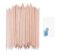 Kare & Kind 100x Bâtons à Ongles en Bois Orange Double Face - Nettoyant Décapant à Cuticules - Manucure, Pédicure, Bricolage - Maison, Salon de Manucure - Pour les débutants et les professionnels