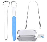 Kare & Kind 3x Gratte-langues - Nettoyants en acier inoxydable de haute qualité avec un transport léger - Pour la maison et les voyages - Réduisez la mauvaise haleine