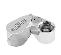 Kare & Kind 40X Illuminated Jeweler Loupe de Loupe UV LED avec Construction Métallique et Verre Optique Ensemble de détail (40X x 25 mm, Argent)