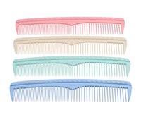 Kare & Kind Ensemble de peignes à cheveux - 4 peignes en plastique durables colorés - (7,6 pouces) - Dent grossière et fine - Pour peigner, coiffer, tailler et couper - Maison et salons de coiffure