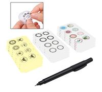 Kare & Kind Étiquettes pour bocaux à baume à lèvres - Lot de 600 Autocollants - 200 inscriptibles et 400 Autocollants imprimés - Auto-adhésifs - Facile à peler, appliquer et enlever - Fineliner Pen