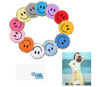 Kare & Kind Fer sur les patchs (Smiley) - Patchs brodés en chenille - Coudre/repasser pour vêtements, chemises, uniformes, robes, vestes, sacs, chapeaux