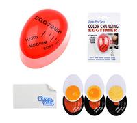 Kare & Kind - Lot de 2 Minuteries à Œufs avec Indicateur de Changement de Couleur - pour Œufs Mollets, Mi-Durs et Durs - Sensibles à la Chaleur, Accessoires de Cuisine Durables et Sûrs