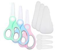 Kare & Kind - Lot de 3 Ciseaux en Céramique pour Aliments Bébé (Bleu/Rose/Vert) - Avec Capuchon Anti-Poussière & Étui - Coupe Aliments Sécurisée pour Repas Bébé - Pâtes, Viande, Légumes, Fruits