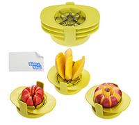 Kare & Kind Lot de 3 Découpeurs Fruits et Légumes - Coupe-Pomme, Coupe-Tomate, Coupe-Mangue avec Base Stable