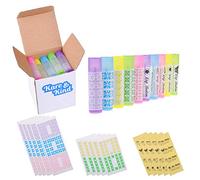 Kare & Kind Tubes à Baume à Lèvres DIY - Lot de 25 (5x5 Couleurs) - 5,5 ml (3/16 oz) - Avec Étiquettes Écrites et Pré-imprimées - Mécanisme à Vis et Bouchon - Tubes Vides pour Créer Vos Chapsticks