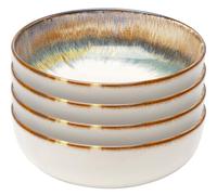 Kare Laguna Lot de 8 bols design Bleu Diamètre 18 cm Passe au lave-vaisselle et au micro-ondes Capacité 1000 ml Facile d'entretien Vaisselle en céramique émaillée