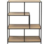 Kare Loftie Nature Étagère Design Ouverte avec étagère, Structure en Acier, pour Salon, Chambre à Coucher, Couloir Noir/Marron 100 x 77 x 30 cm (H x l x P)