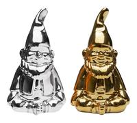 Kare Lot de 2 salières design nain - Doré/argenté - 8 x 5 x 4 cm - En porcelaine - Motif nain - Pour salle à manger