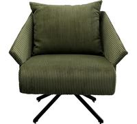 Kare Milo Fauteuil pivotant Design pivotant à 360 °, Charge maximale 110 kg, Aspect Velours côtelé, Fauteuil de Salon, rembourré, avec accoudoirs, pour Salon, Bureau, en Bois de pin Massif, 73 x 83 x