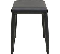 Kare Monza Tabouret Design, Noir, 35 x 35 x 46 cm, 4 Pieds en Acier, Charge maximale 100 kg, Aspect Cuir, Moderne, Salon