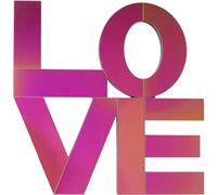 Kare Objet Mural Design Love Letters - pour Montage Mural Horizontal - Verre Miroir - Objet de décoration pour Salon et Chambre à Coucher - Design Moderne - 90 x 90 x 2 cm (H x l x P)