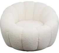 Kare Peppo Bloom Fauteuil pivotant Design Blanc Hauteur d'assise 39 cm Fauteuil de Relaxation pivotant à 360 ° pour Salon 68 x 94 x 94 cm (H x l x P)