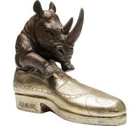 Kare Rhino Shoe Fetish Figurine décorative Design rhinocéros Peinte à la Main - Pièce Unique pour Le Salon - pour étagères - Idée Cadeau - 24 x 28 x 10,5 cm (H x l x P)