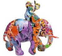 KARE Statuette déco Elefant Dumbo Uno Graffiti, Multicolore, Moderne, idée Cadeau, Accessoires décoratifs pour la Maison, décoration de Chambre, Salon, Chambre à Coucher, 27 x 25 x 12 cm (H x l x P)
