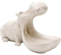 KARE Statuette Design déco Hippopotame affamé, Greige, Moderne, idée Cadeau, Accessoires décoratifs, décoration de Chambre, Bureau à Domicile pour Salon, 17 x 15 x 27 cm (H x l x P)
