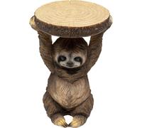 Kare Table d'appoint Design Animal Sloth Marron Diamètre 22 cm Motif Paresseux Motif Animaux