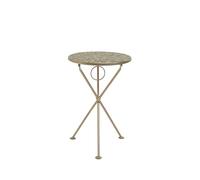 Kare Table d'appoint Design Clack Mosaic Olive Olive/Or Rond Diamètre 35 cm Table Basse Salon Table de Chevet Structure en Acier