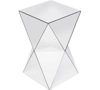 Kare Table d'appoint design de luxe en forme de triangle avec revêtement en verre miroir - Moderne glamour - Pour salon, chambre à coucher, couloir - 54 x 32 x 32 cm (H x l x P)