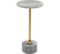 Kare Table d'appoint Design Domero Double Or, Noir/Blanc, diamètre 25 cm, Ronde, Table Basse, Salon, Table de Chevet, Structure en Acier