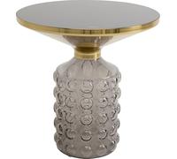 Kare Table d'appoint Design Lola Smoke Marron Ronde diamètre 35 cm Socle en Verre Table Basse Salon Table de Chevet