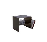 Kare Table d'appoint Design Lounge News, Bronze, 65 x 37 x 42 cm, Design Minimaliste, Porte-revues, Table Basse, Acier, Industriel, Moderne, Salon