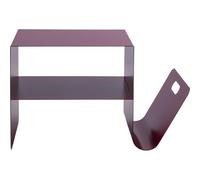 Kare Table d'appoint Design Lounge News, Rose, 65 x 37 x 42 cm, Design Minimaliste, Porte-revues, Table Basse, Acier, Industriel, Moderne, Salon