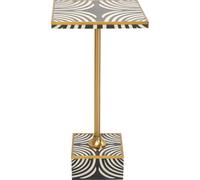 Kare Table d'appoint Design zèbre, Noir/Blanc, 25 x 25 cm, Table de Rangement, Table Basse, Table de Salon, Support à Fleurs