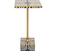 Kare Table d'appoint Design zèbre, Noir/Blanc, 25 x 25 cm, Table de Rangement, Table Basse, Table de Salon, Support à Fleurs