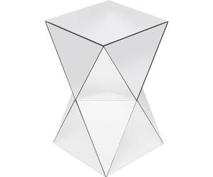 Kare Table d'appoint Triangle Design Luxe, Verre Miroir, 54x32x32 cm | Moderne glamour pour salon, chambre à coucher, couloir, revêtement en verre miroir