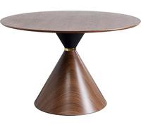 Kare Table Design Cono - Diamètre : 120 cm - pour 4 à 6 Personnes - Ronde Moderne - Meuble de Salon - Panneau de Fibres à densité Moyenne - Noyer - 76 x 120 x 120 cm (H x l x P)