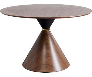 Kare Table Design Cono - Diamètre : 120 cm - pour 4 à 6 Personnes - Ronde Moderne - Meuble de Salon - Panneau de Fibres à densité Moyenne - Noyer - 76 x 120 x 120 cm (H x l x P)