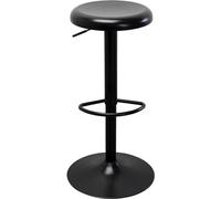Kare Tabouret de Bar Design Kalea - Noir - avec Structure en Acier - Hauteur réglable - Rond - 82 x 41 x 41 cm
