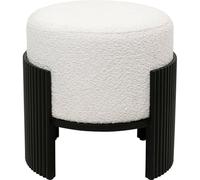 Kare Tabouret Design Samu, Noir/Blanc, diamètre : 43 cm, Rond, Hauteur d'assise : 40 cm, Tabouret Moderne, Facile d'entretien, pour Couloir