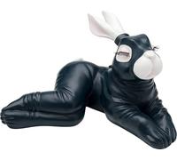 Kare Tirelire Design en Forme de Lapin fétichiste Sitting - Bleu Nuit - Hauteur : 15 cm - Motif Lapin - Peint à la Main - Salon