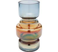 Kare Vase Design Phenom Multi, Bleu/Orange, Vase à Fleurs, Vase décoratif, Vase pour Fleurs, Vase de Table, 18 cm