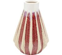 Kare Vase Design Tic Tac - Vase décoratif en céramique - Fait à la Main - Pièce Unique - Rouge - 24 cm (H)