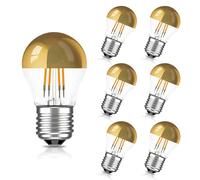 karedle oard G45 Kopfspiegellampe Silber LED Glühbirne E27 Sockel Edison Lampe ersetzt 40 Watt, 4W, 240 Lumen, 2700K warmweiß, LED Filament Fadenlampe, Dimmbar, 220V, Gold