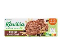 KARELEA - Biscuits Bio Sablés Avoine & Chocolat Réduits en Sucres Riche en Fibres - la boite de 150g - Le Lot De 5