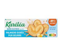 KARELEA - Biscuits Palmiers Sans Sucres Ajoutés, Texture Croquante et Gourmande (Paquet 100g) - lot de 4 - Vendu par Lot