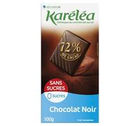 KARELEA - Chocolat Noir 72% Sans Sucres, Plaisir Pur Gourmand Fondant, 100g - Lot De 3