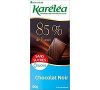 Karéléa Chocolat Sans Sucres Tablette Chocolat Noir 85% Cacao 100g