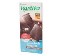 Karéléa Chocolat Sans Sucres Ajoutés Tablette Chocolat Noir Noisettes 150g