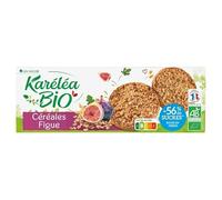 KARELEA - Gourmandises céréales figues bio, réduites en sucres - 150g - Sablés sains pour une alimentation équilibrée - Lot De 4