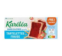 KARELEA Tartelette Fraise Sans Sucres Ajoutés 150g - Biscuit au Blé Complet, Nutriscore B, Sans Huile de Palme, Fabriqué en France - Lot de 3