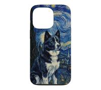 Karelian Bear Dog Van Gogh Nuit étoilée Coque pour iPhone 13 Pro